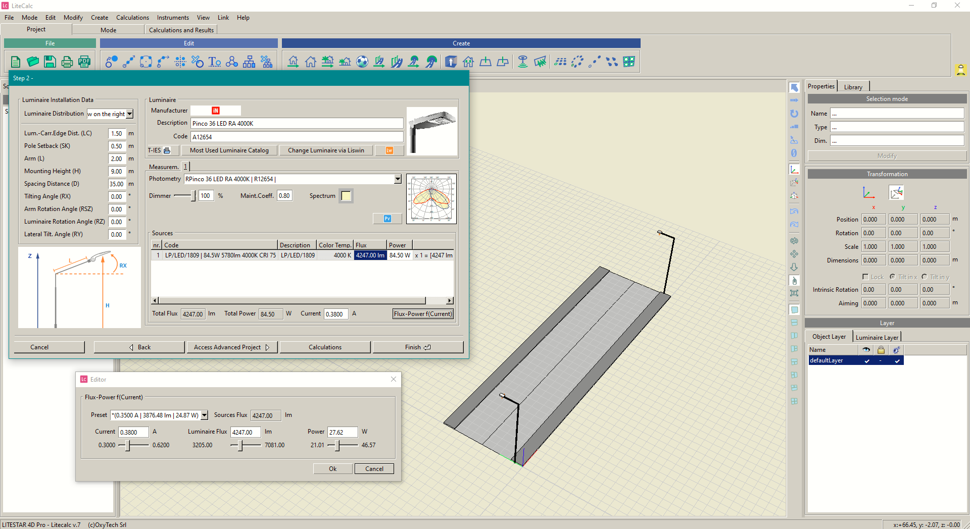 Litecalc - Automatic optimization of public lighting projects